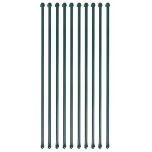vidaXL Garden Posts 10 pcs 1 m Metal Green