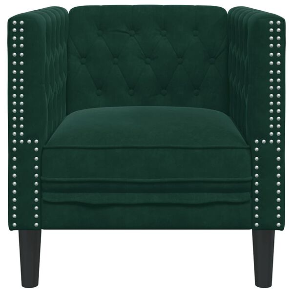 vidaXL Chesterfield Sofa Chair Dark Green Velvet