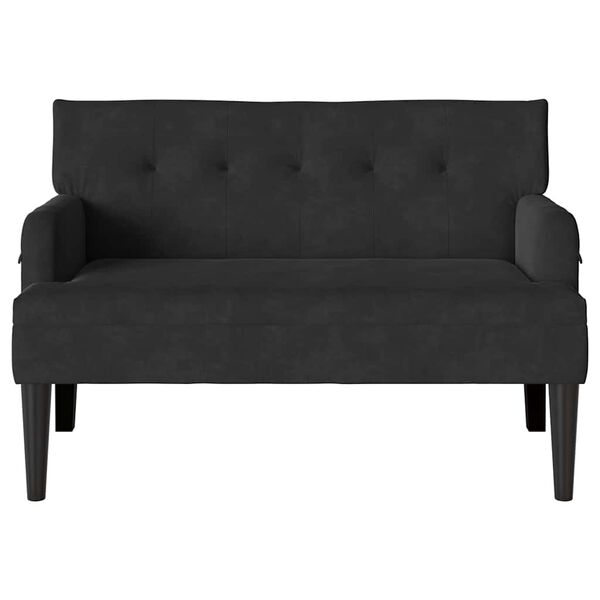 vidaXL Bench Black 112 x 65.5 x 75 cm Velvet