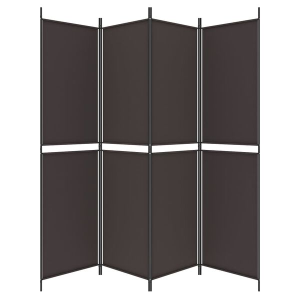 vidaXL 4-Panel Room Divider Brown 200x200 cm Fabric