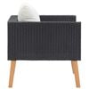 vidaXL Single Garden Sofa with Cushions Poly Rattan Black