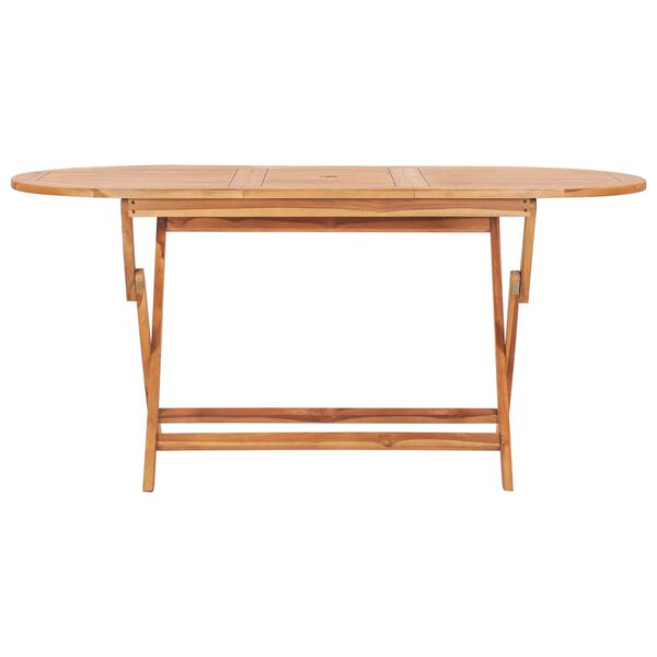 vidaXL 7 Piece Folding Outdoor Dining Set Solid Teak Wood