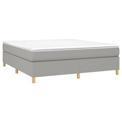 vidaXL Box Spring Bed Frame Light Grey 183x213cm California King Fabric