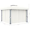 vidaXL Gazebo with Curtain 3x3 m Cream White Aluminium