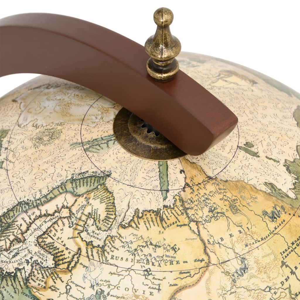 vidaXL Globe Bar Wine Stand Brown Solid Wood Eucalyptus
