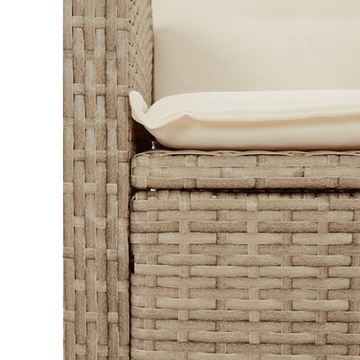 vidaXL 9 Piece Garden Dining Set with Cushions Beige Poly Rattan