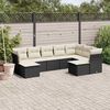 vidaXL 9 Piece Garden Sofa Set with Cushions Black Poly Rattan