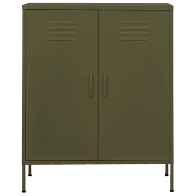 vidaXL Storage Cabinet Olive Green 80x35x101.5 cm Steel