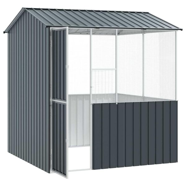 vidaXL Bird Cage Anthracite 215 x 209 x 230 cm Galvanised Steel