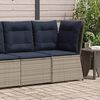 vidaXL Garden Sofa Corner with Cushions Grey Poly Rattan