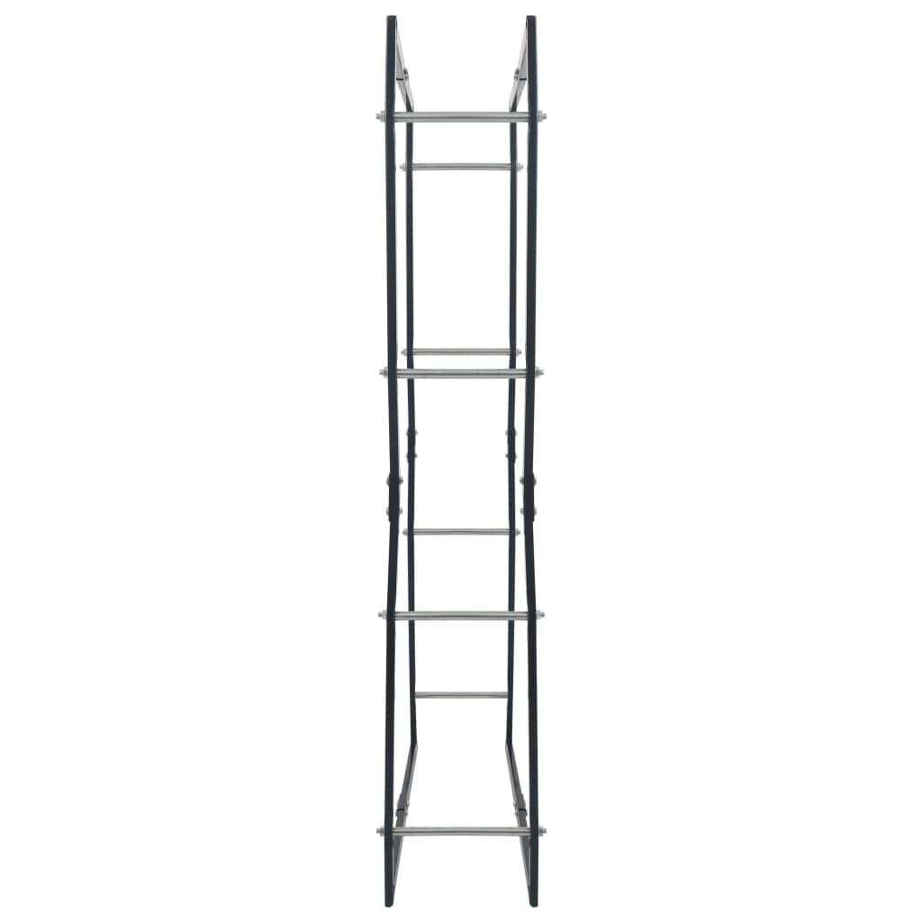 vidaXL Firewood Rack Black 80x25x150 cm Steel