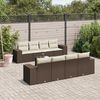 vidaXL 9 Piece Garden Sofa Set with Cushions Brown Poly Rattan