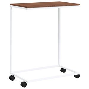 vidaXL Side Table with Wheels White 55x35x70 cm Engineered Wood