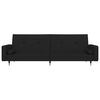 vidaXL 2-Seater Sofa Bed with Two Pillows Black Velvet
