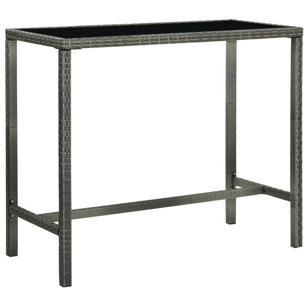vidaXL 5 Piece Garden Bar Set with Cushions Poly Rattan Grey