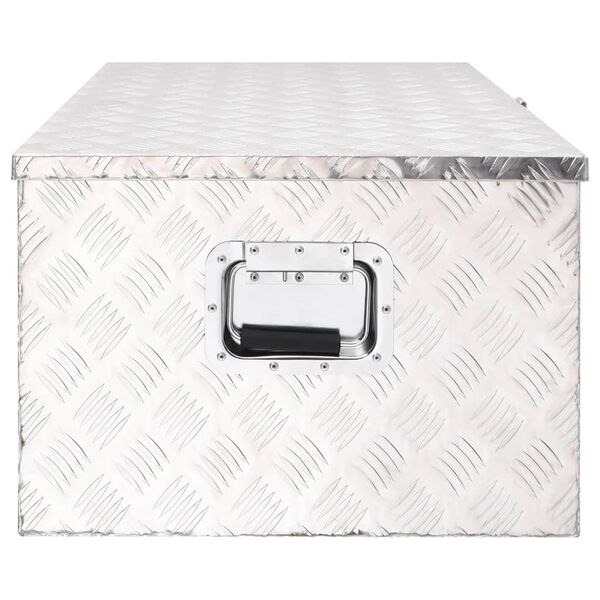 vidaXL Storage Box Silver 100x55x37 cm Aluminium