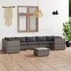 vidaXL 8 Piece Garden Lounge Set with Cushions Poly Rattan Grey