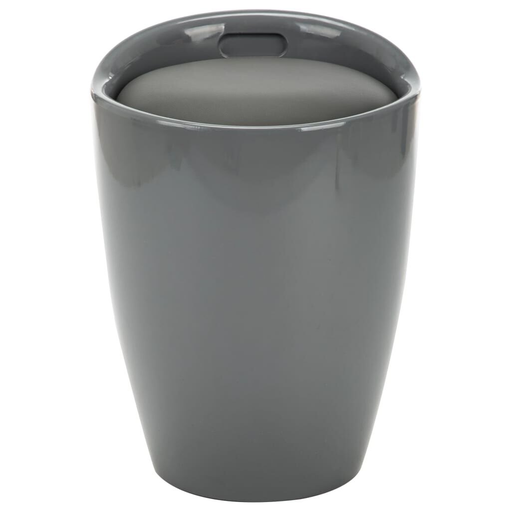 vidaXL Storage Stool Grey Faux Leather