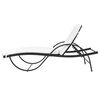 vidaXL Sun Lounger with Cushion Poly Rattan Black