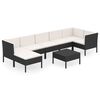 vidaXL 8 Piece Garden Lounge Set with Cushions Poly Rattan Black