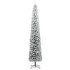 vidaXL Slim Christmas Tree with Stand and Flocked Snow 270 cm PVC