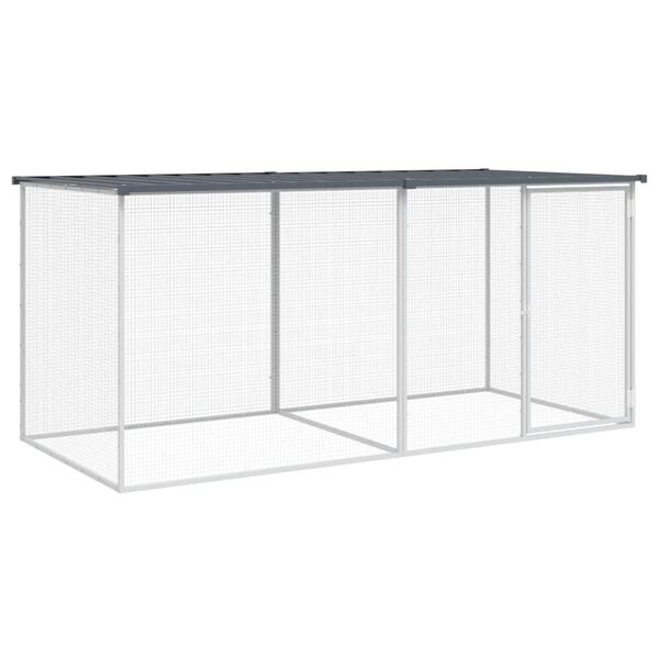 vidaXL Chicken Cage with Roof Anthracite 203x98x90 cm Galvanised Steel