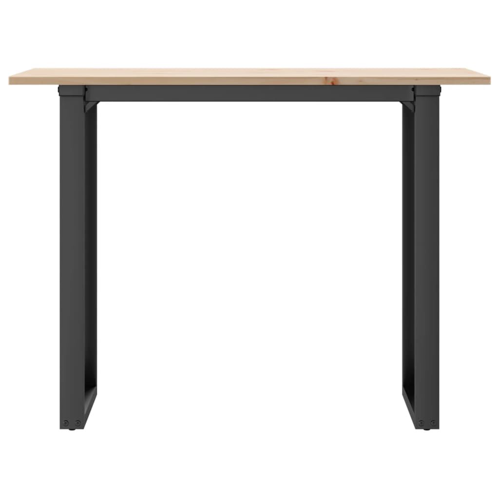 vidaXL Dining Table O-Frame 100x50x75 cm Solid Wood Pine and Steel