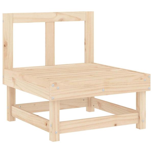 vidaXL Middle Sofa with Cushions Solid Wood Pine