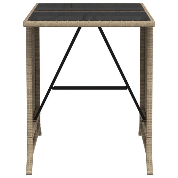 vidaXL 3 Piece Bistro Set with Cushions Beige Poly Rattan