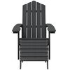 vidaXL Garden Adirondack Chairs with Footstool & Table HDPE Anthracite