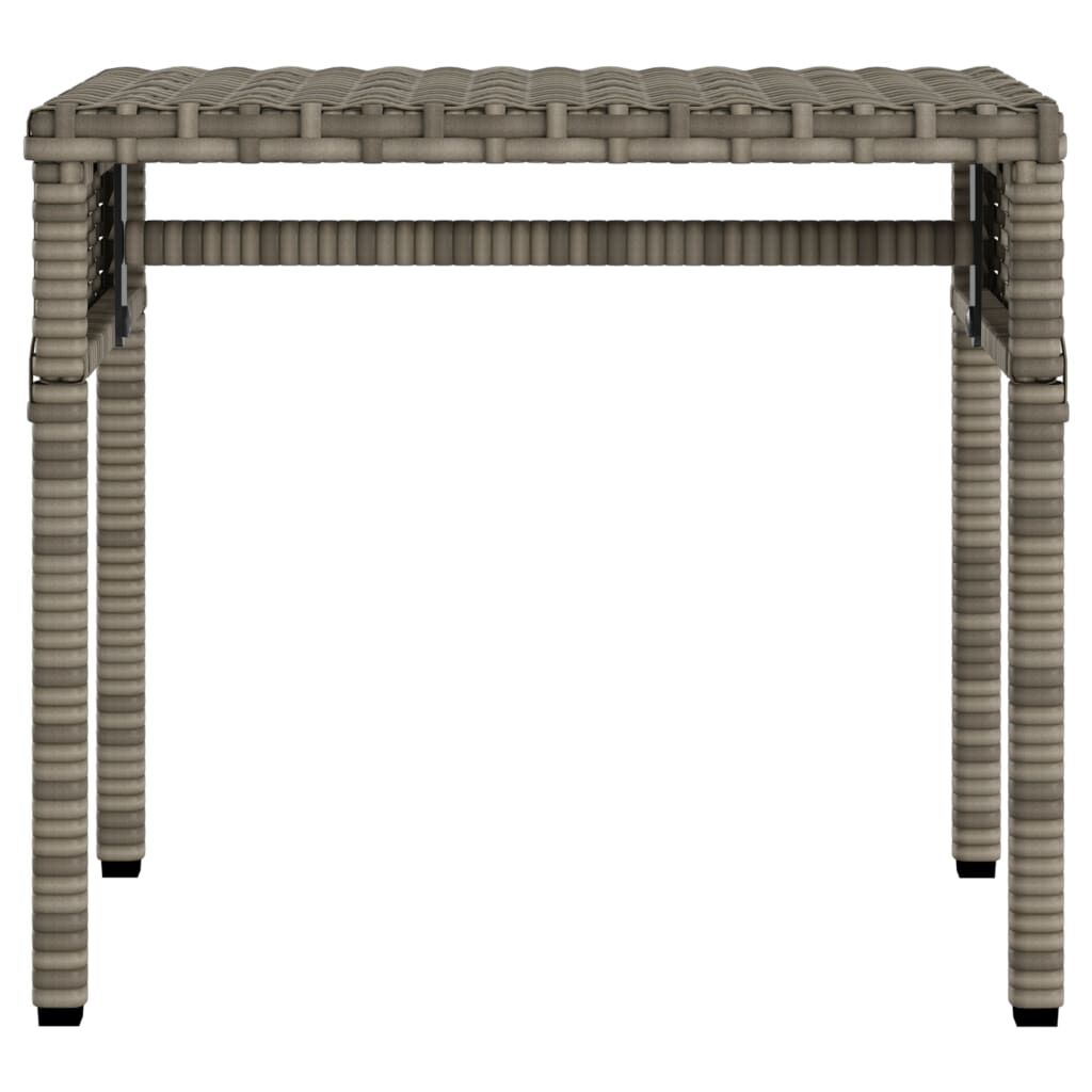vidaXL Sun Lounger with Canopy and Table Grey Poly Rattan