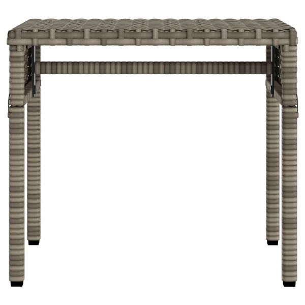 vidaXL Sun Lounger with Canopy and Table Grey Poly Rattan