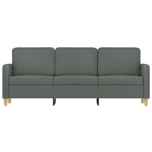 vidaXL 3-Seater Sofa Dark Grey Fabric 180 cm