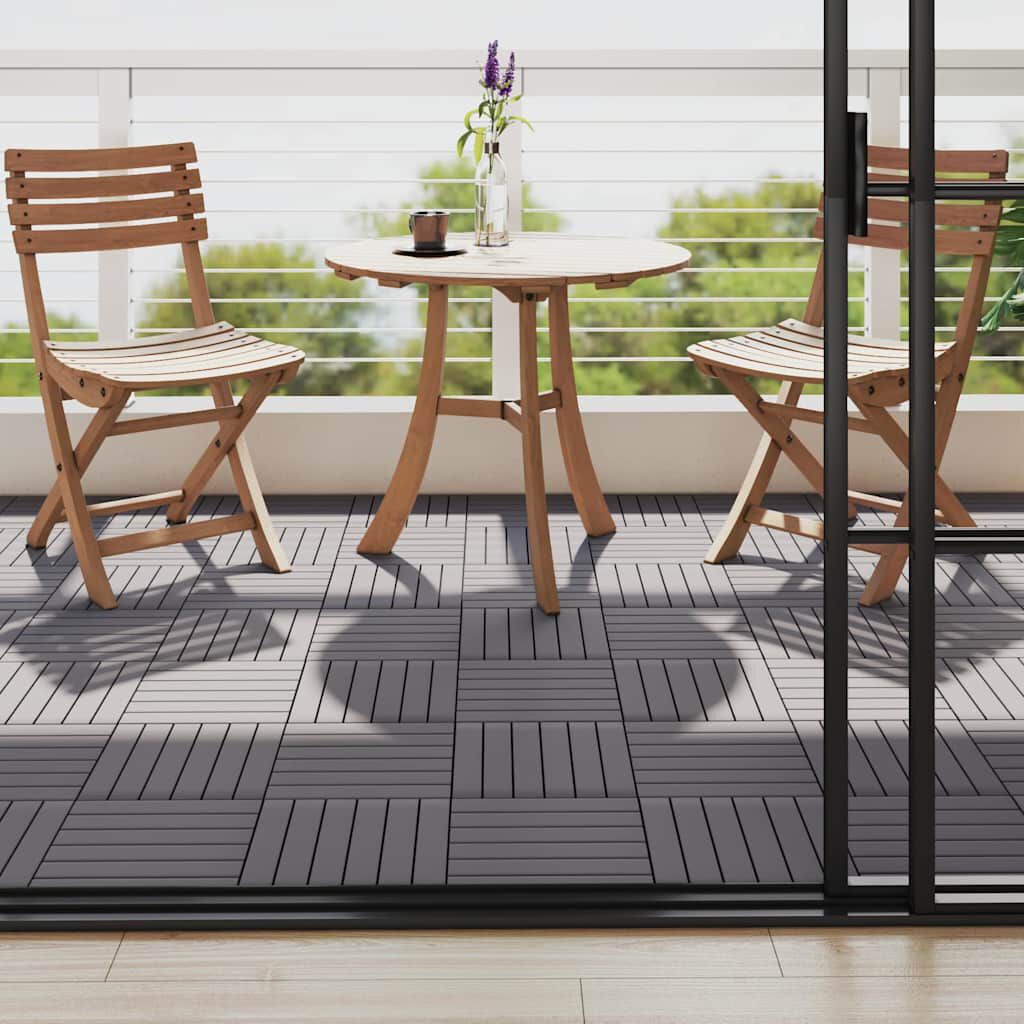 vidaXL Decking Tiles 10 pcs Grey Wash 30x30 cm Solid Acacia Wood