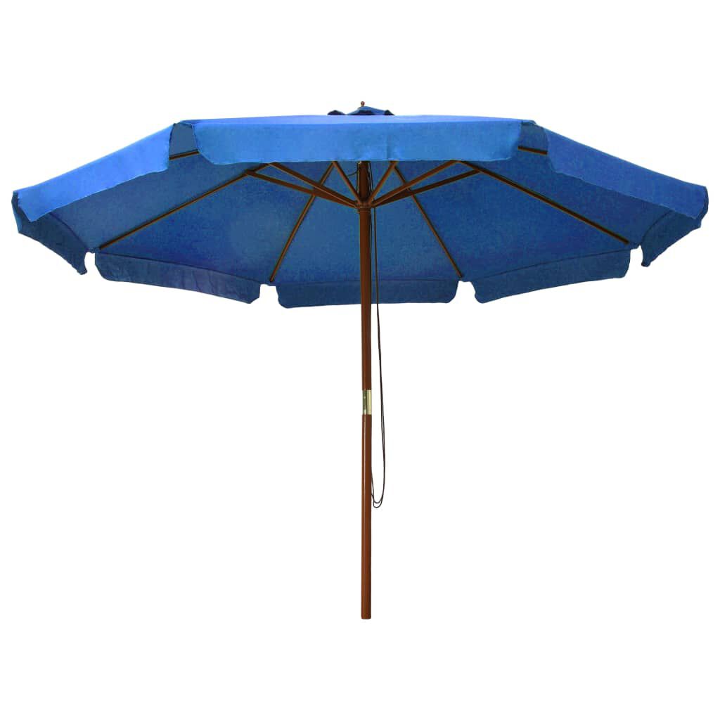 vidaXL Garden Parasol with Wooden Pole 330 cm Azure