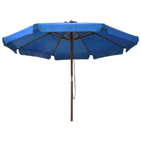 vidaXL Garden Parasol with Wooden Pole 330 cm Azure