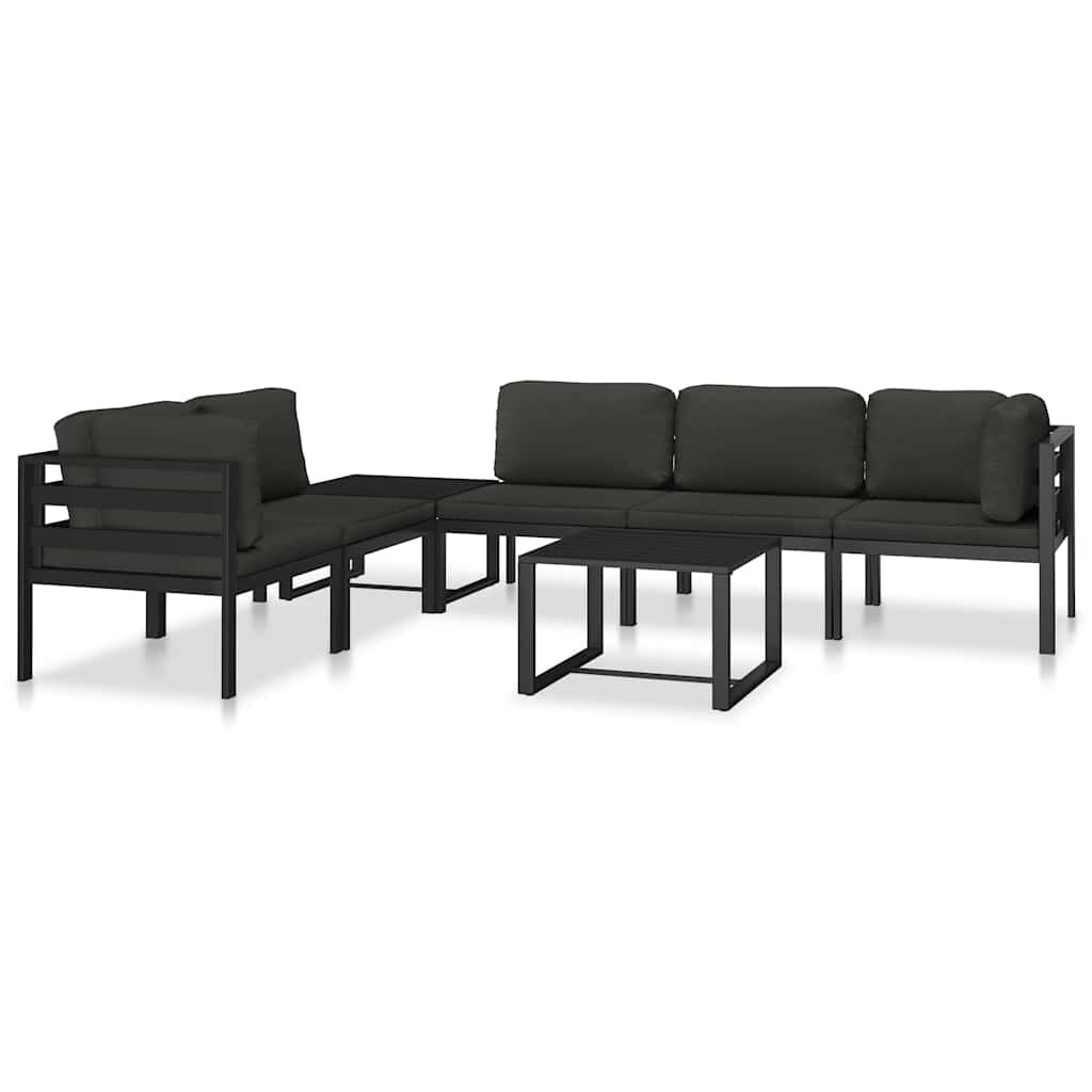 vidaXL Single Sofa with Cushions Aluminium Anthracite