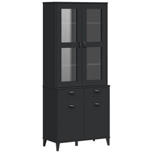 vidaXL Highboard VIKEN Black 80x40x190 cm Solid Wood Pine
