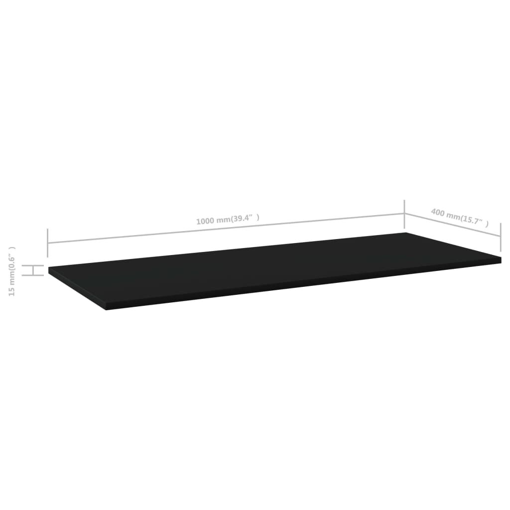 vidaXL Bookshelf Boards 4 pcs Black 100x40x1.5 cm Engineered Wood