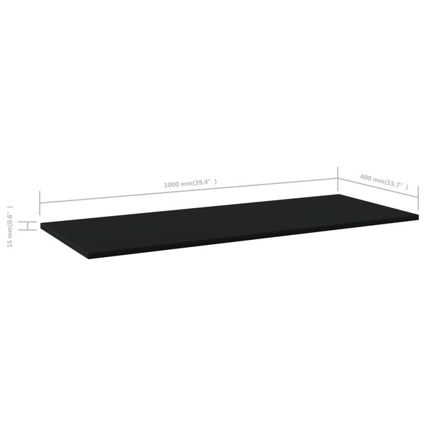 vidaXL Bookshelf Boards 4 pcs Black 100x40x1.5 cm Engineered Wood