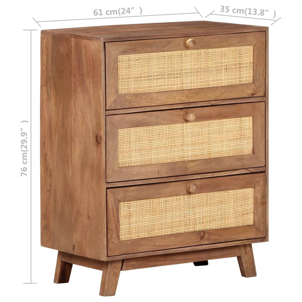 vidaXL Sideboard 61x35x76 cm Solid Mango Wood