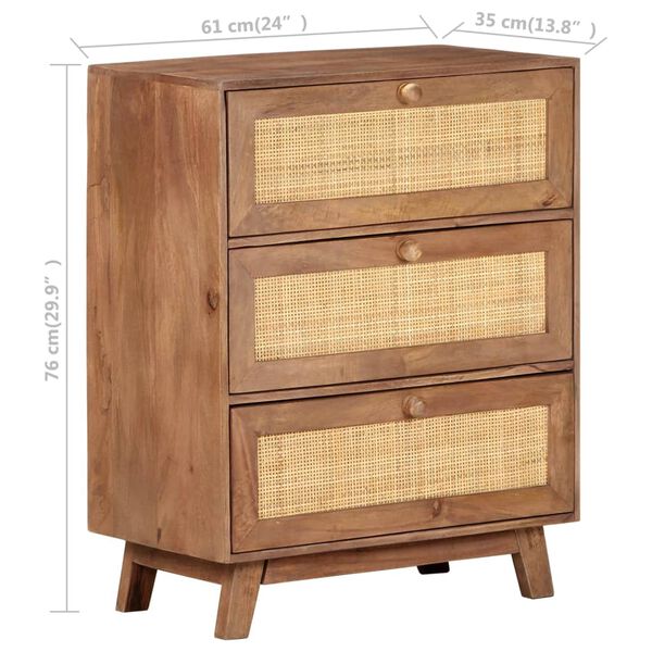 vidaXL Sideboard 61x35x76 cm Solid Mango Wood