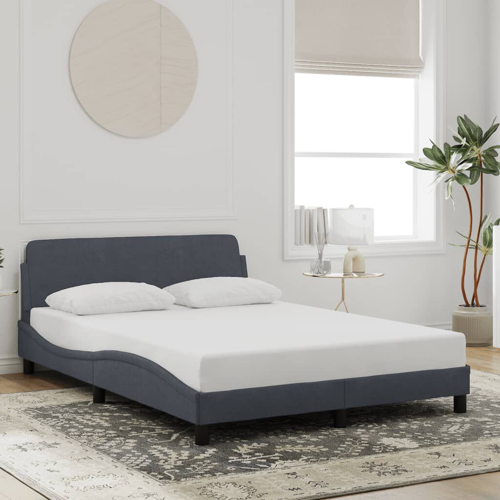 vidaXL Bed Frame without Mattress Dark Grey 137x187 cm Double Velvet