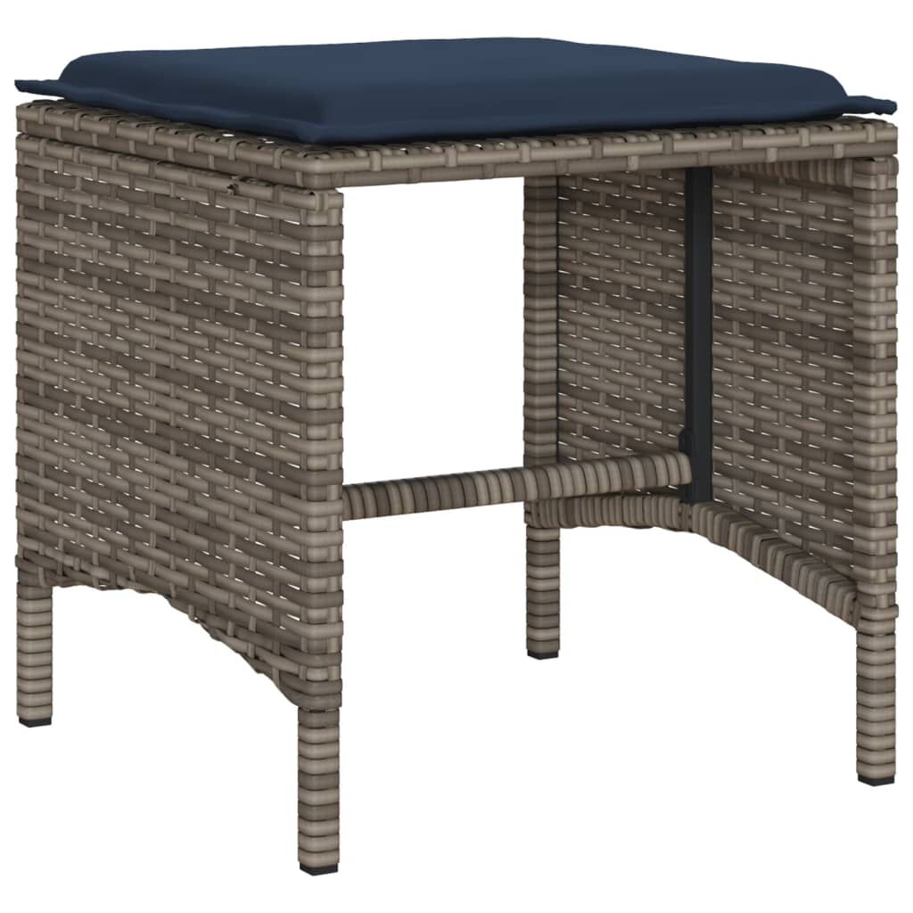 vidaXL 4 Piece Garden Sofa Set with Cushions Grey Poly Rattan
