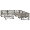 vidaXL 10 Piece Garden Lounge Set with Cushions Poly Rattan Grey