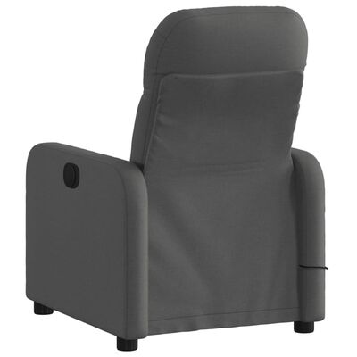 vidaXL Massage Recliner Chair Dark Grey Fabric