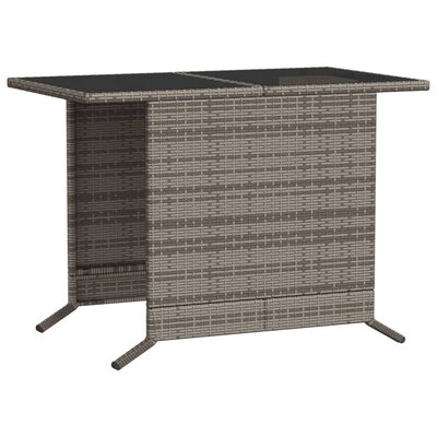 vidaXL 3 Piece Bistro Set with Cushions Grey Poly Rattan
