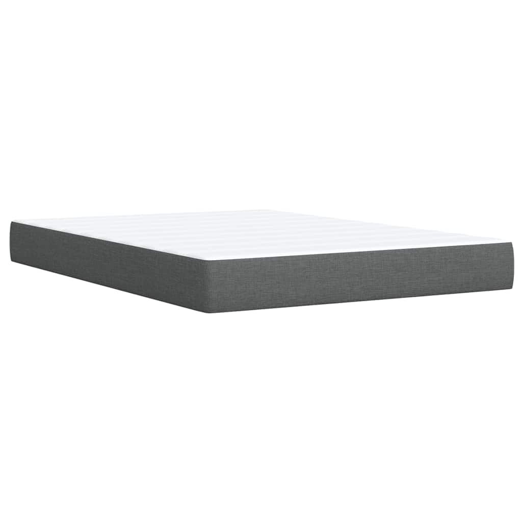 vidaXL Box Spring Bed with Mattress Dark Grey Full Fabric