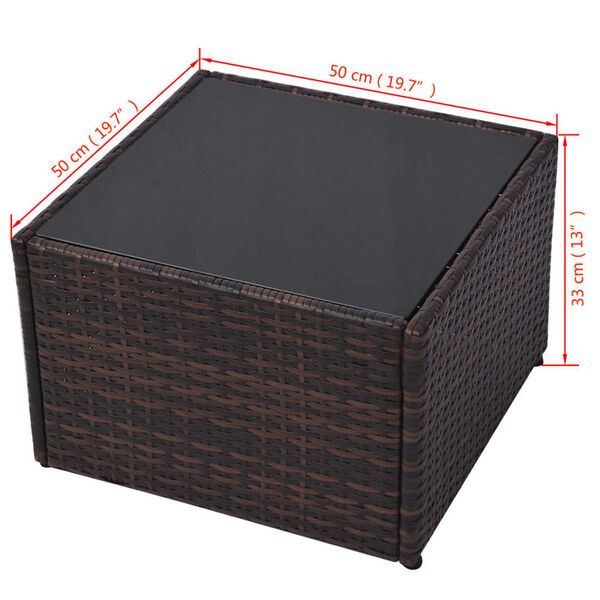 vidaXL 5 Piece Garden Lounge Set with Cushions Poly Rattan Brown