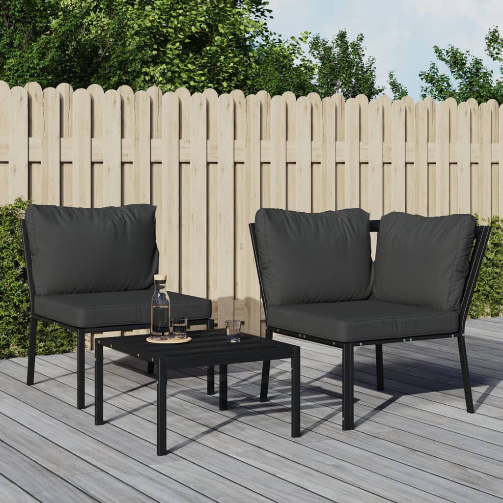 vidaXL Garden Chair with Grey Cushions 76x76x79 cm Steel